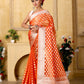 Orange Banaras Kora Organza silk - AbirabyBeena