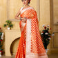 Orange Banaras Kora Organza silk