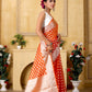Orange Banaras Kora Organza silk