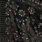 Black Mirror Work Art Silk Printed Saree