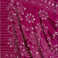 Magenta Mirror Work Art Silk Printed Saree
