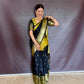 Dual Tone Soft Silk Saree – Black & Antique Gold