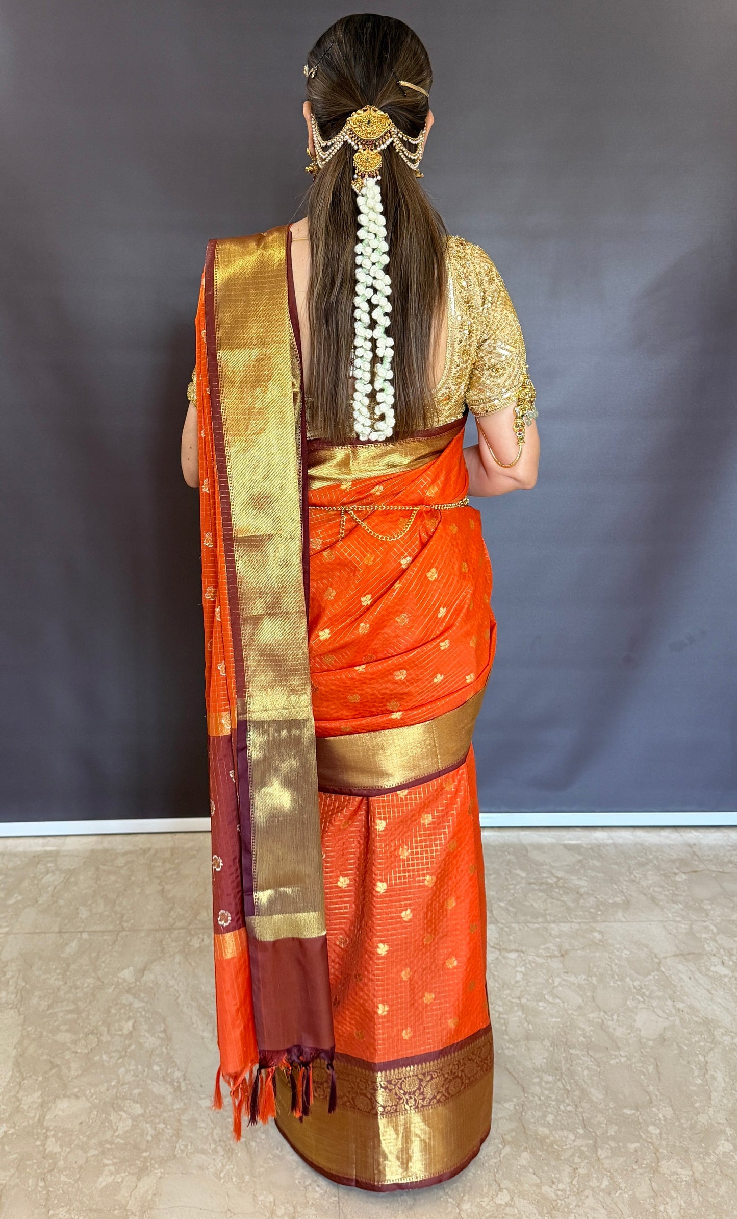 Soft Silk Saree – Vibrant Orange