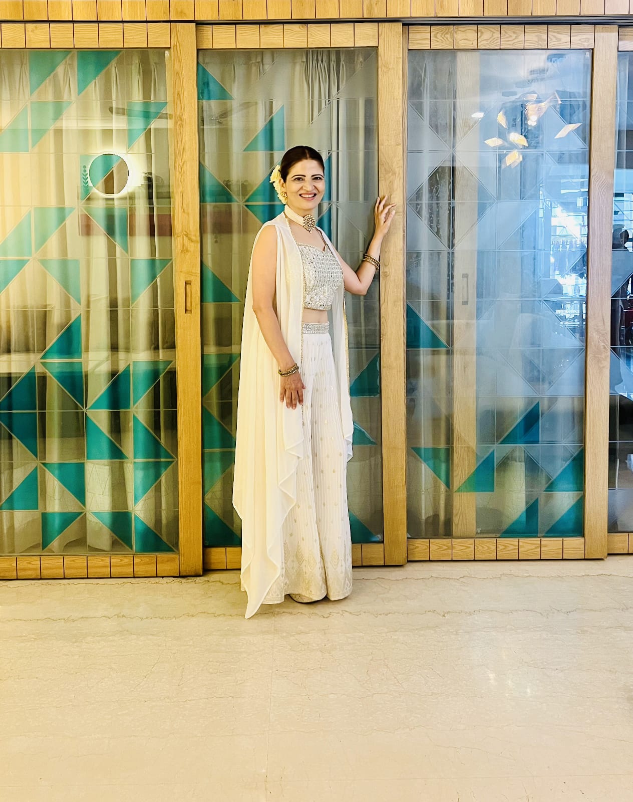Pristine Elegance: Exquisite Embroidered White Sharara Suit Set for Women