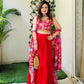 Pristine Elegance: Exquisite Embroidered Pink Sharara Suit Set for Women