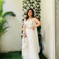Pristine Elegance: Exquisite Embroidered White Sharara Suit Set for Women