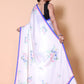 Aliya Crepe Silk Saree -  Whilte