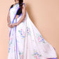 Aliya Crepe Silk Saree -  Whilte