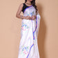 Aliya Crepe Silk Saree -  Whilte