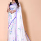 Aliya Crepe Silk Saree -  Whilte