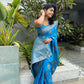 Sky blue Banaras Crepe Silk - Nethra