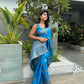 Sky blue Banaras Crepe Silk - Nethra