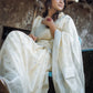 Cream Banaras Soft Georgette silk - AbirabyBeena
