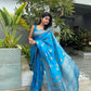 Sky blue Banaras Crepe Silk - Nethra