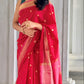 Regal Soft Silk Saree – Ruby Red