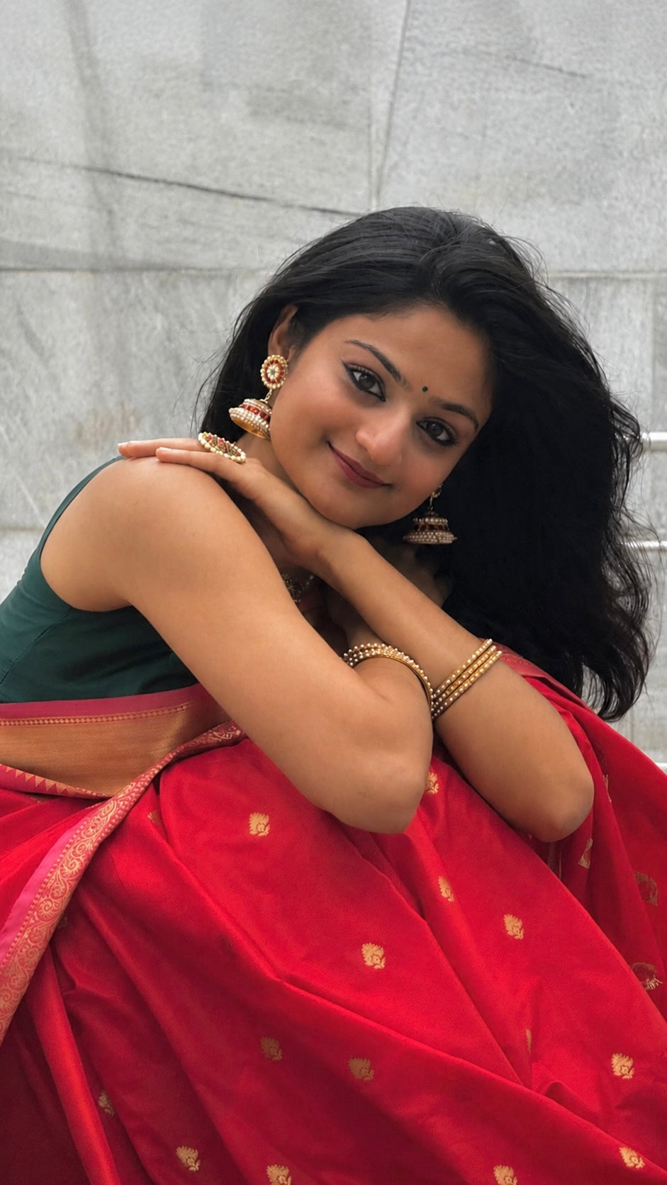 Regal Soft Silk Saree – Ruby Red