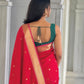 Regal Soft Silk Saree – Ruby Red