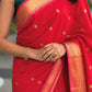 Regal Soft Silk Saree – Ruby Red