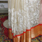 Ivory Embroidered Tissue Silk Saree - Red Border