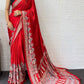 Red Broad Border Ajrakh Print & Mirror Work