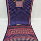 Navy Blue Ajrakh Print Saree with Real Mirror Work