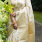 White Butta Banaras Crepe silk