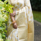 White Butta Banaras Crepe silk - AbirabyBeena