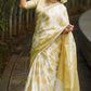 White Butta Banaras Crepe silk - AbirabyBeena