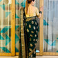 Bottle Green Banaras Crepe Silk- Heena