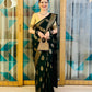 Bottle Green Banaras Crepe Silk- Heena