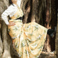 Printed Crepe Saree - Yellow