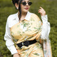 Printed Crepe Saree - Yellow