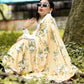 Printed Crepe Saree - Yellow