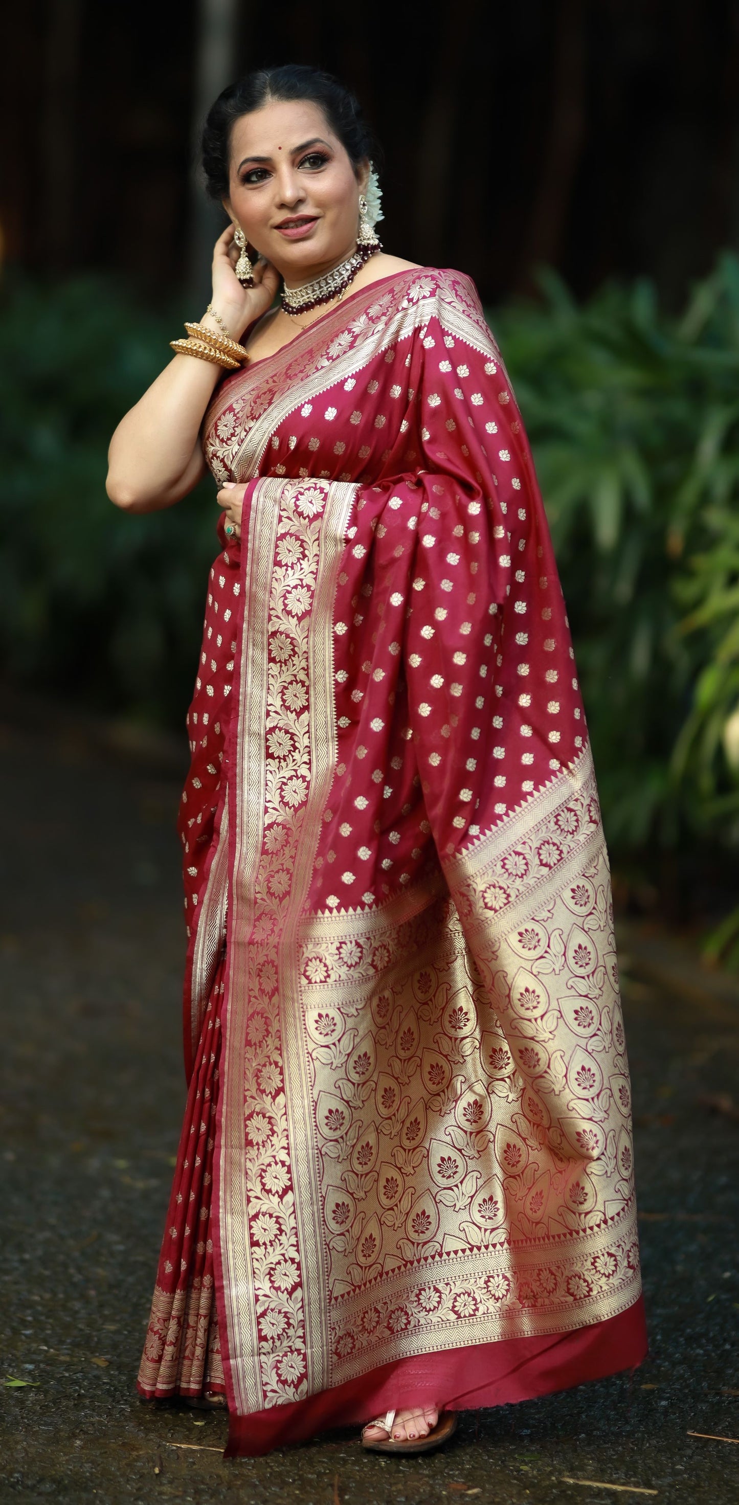 Maroon Katan Silk