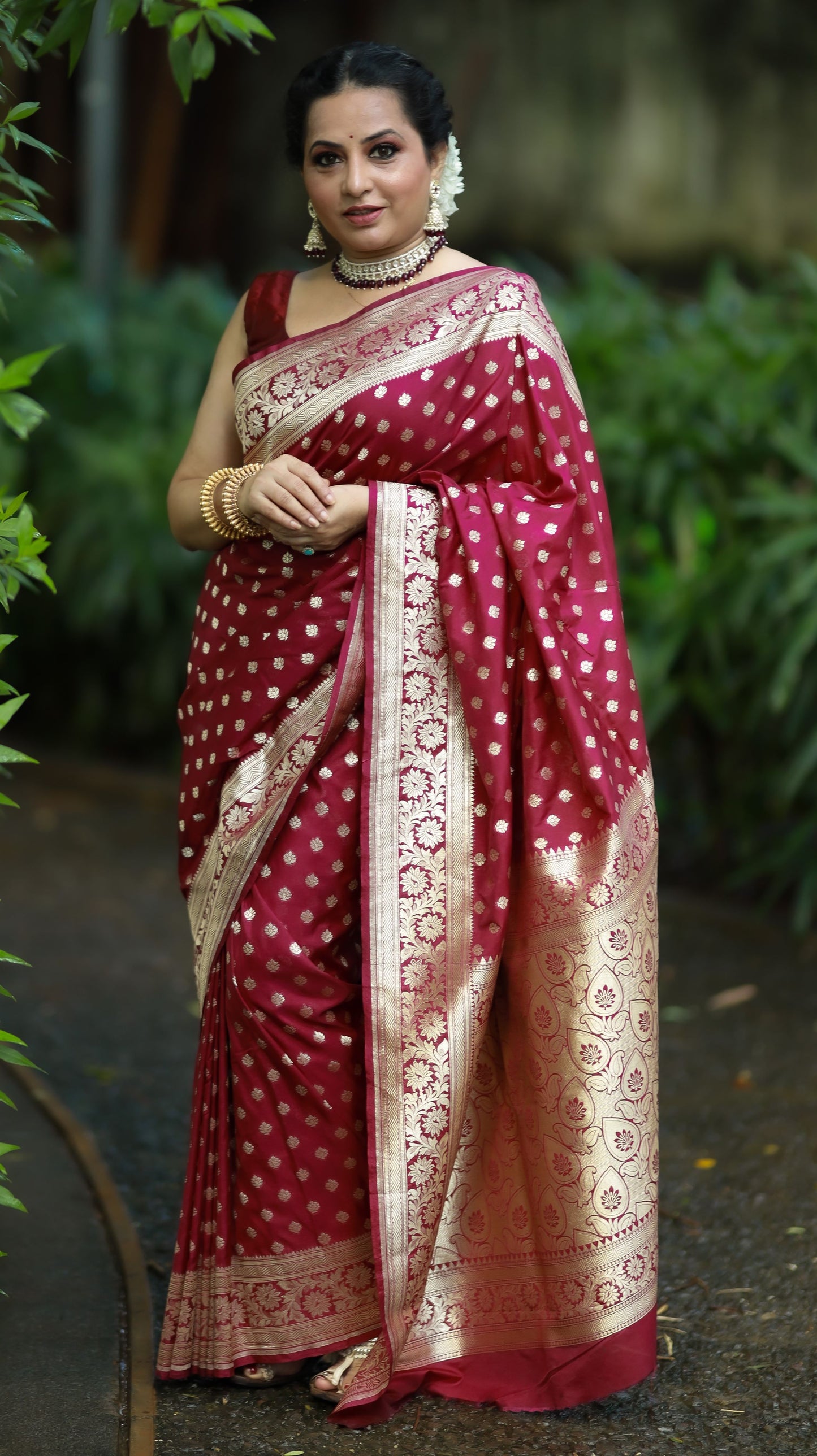 Maroon Katan Silk