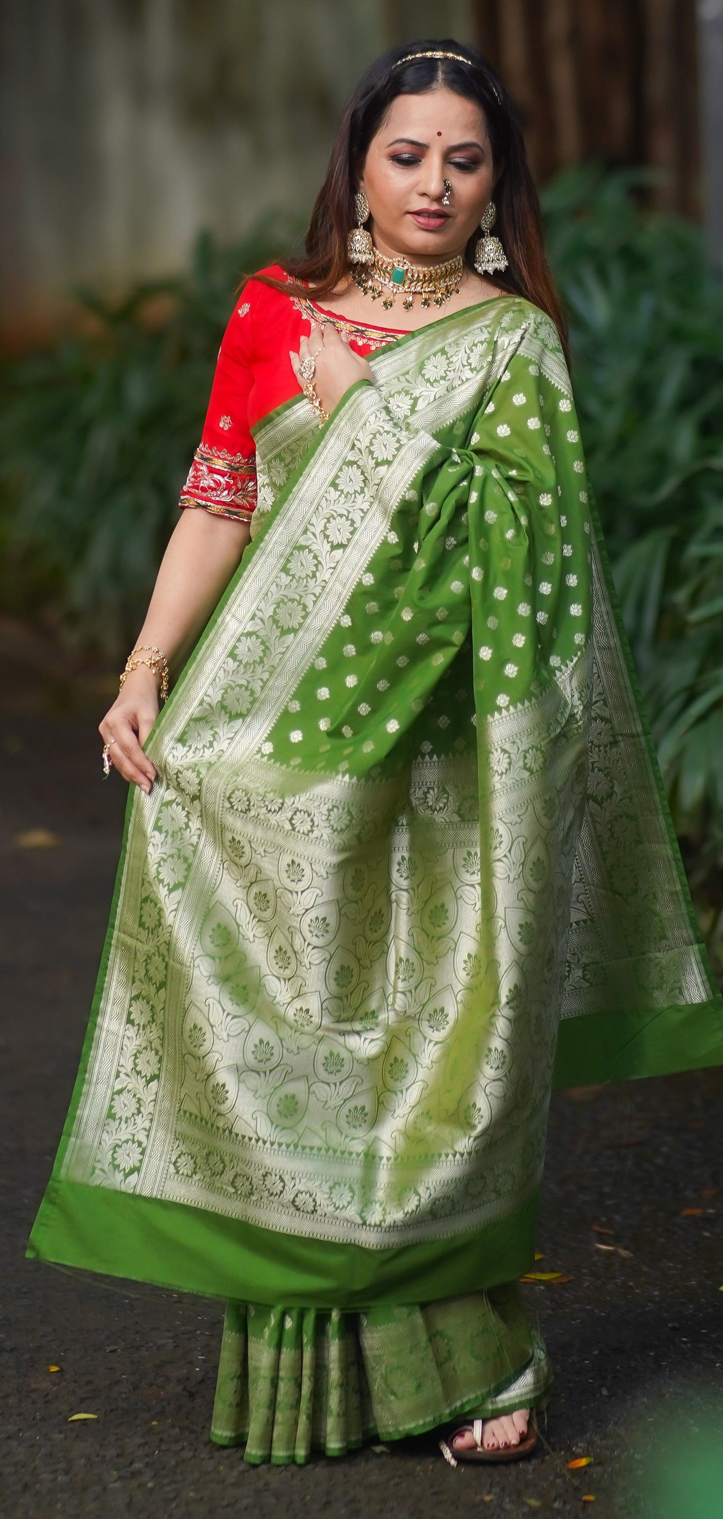 Parrot Green Katan Silk