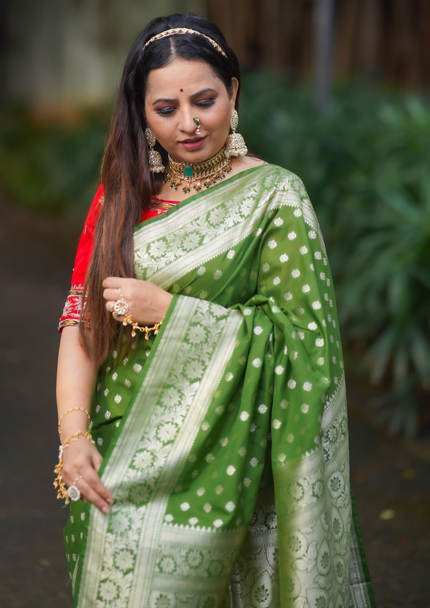 Parrot Green Katan Silk