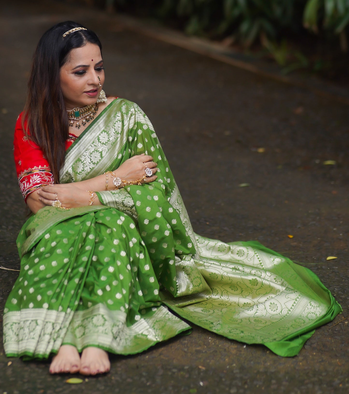 Parrot Green Katan Silk