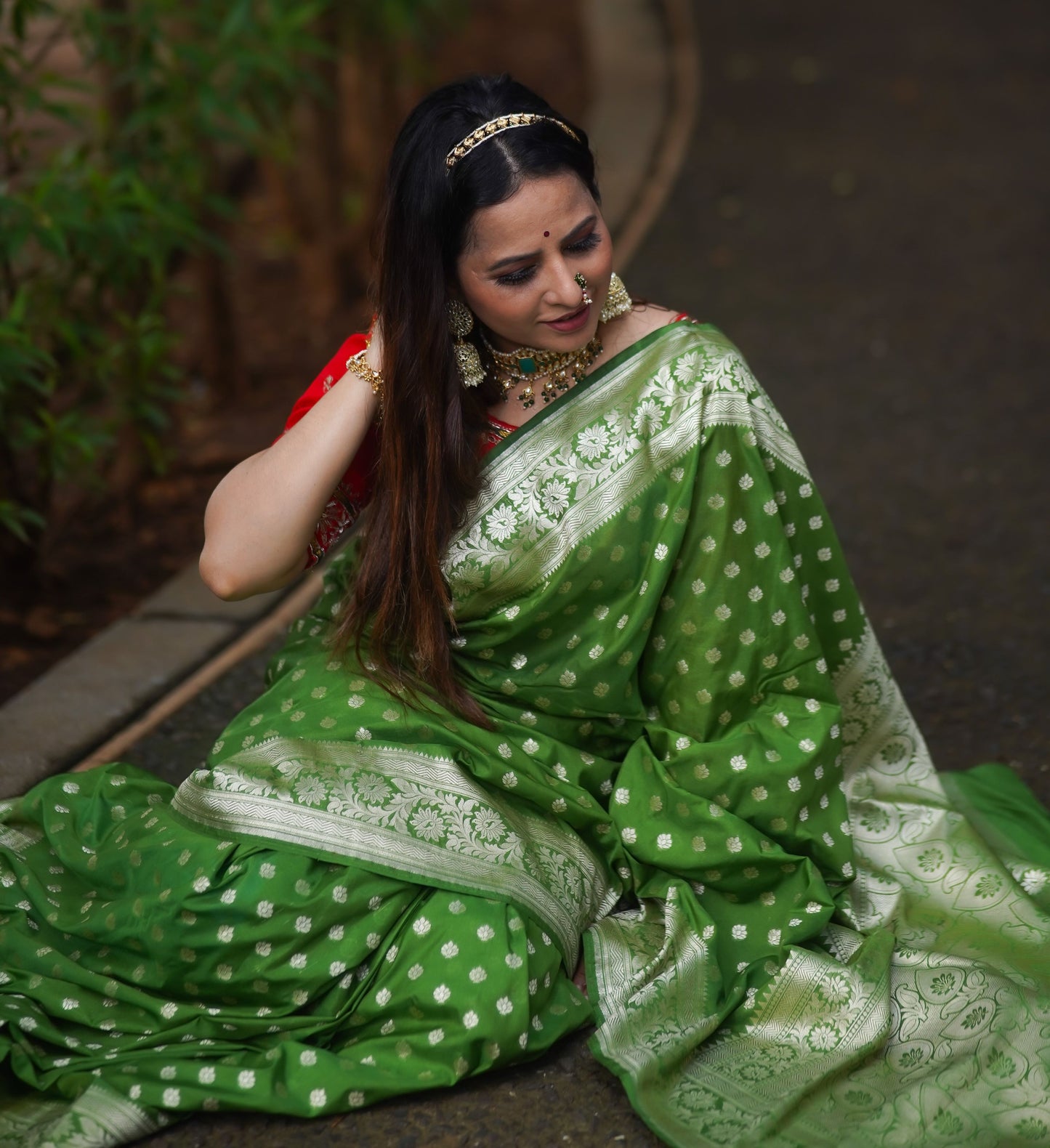 Parrot Green Katan Silk