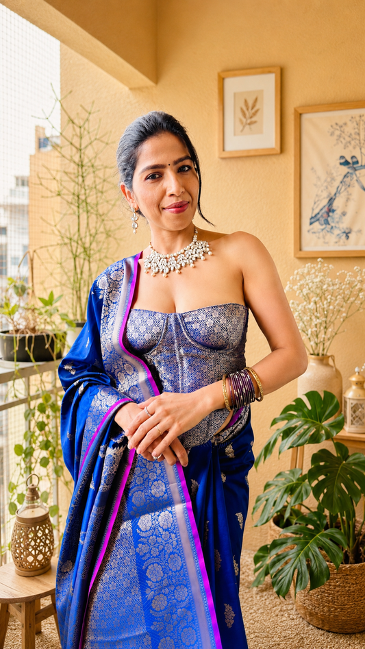 Royal Heritage Soft Silk Saree – Royal Blue