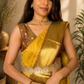 Soft Silk Saree – Yellow | Gold Zari Border