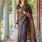 Black Banaras butti Soft Georgette silk - AbirabyBeena
