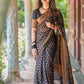 Black Banaras butti Soft Georgette silk