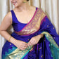 Soft Silk Saree – Royal Blue with Teal Green Border