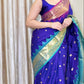 Soft Silk Saree – Royal Blue with Teal Green Border