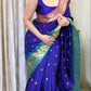 Soft Silk Saree – Royal Blue with Teal Green Border