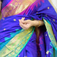 Soft Silk Saree – Royal Blue with Teal Green Border