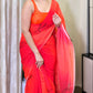 Sunset Bloom Printed Chiffon Saree
