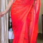 Sunset Bloom Printed Chiffon Saree