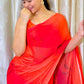 Sunset Bloom Printed Chiffon Saree